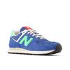Sneaker NEW BALANCE "574", Gr. 37,5, blau agate, lime leaf, Leder, Textil, mehrfarbig, sportlich, Schuhe