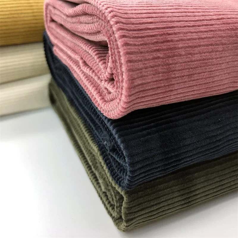 Hochwertiger Cordstoff aus 100 % Baumwolle, Meterware für Kleidung, Taschen, Hüte, Nähen, einfarbig, weich, bequem, Handarbeit, Stoffstruktur