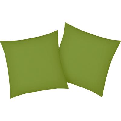 Kissenbezug BELLANA "Mako-Jersey-Exclusiv", grün (moos), B:40cm L:40cm, Baumwolle, Obermaterial: 100% Baumwolle, Kissenbezüge, aus reiner Baumwolle Image