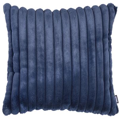 Sitzkissen DONE. "Polar", blau (dunkelblau, felloptik, gesteppt, unifarben), B:50cm H:50cm L:50cm, Polyester, Dekokissen_Sitzkissen_Kissenhüllen, Kissenhülle aus leichtem Flanell Image