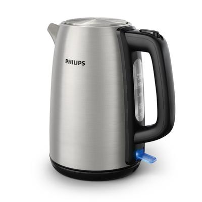 PHILIPS Wasserkocher "HD9351/90 Viva Collection", grau (edelstahl), B:15,6cm H:24,3cm T:23cm, Wasserkocher, mit extra großer Einfüllöffnung, Mikro-Sieb-Filter, aus Edelstahl
