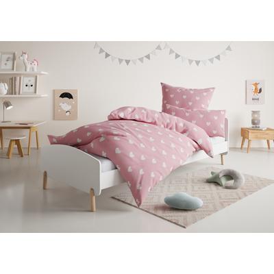 Kinderbettwäsche LÜTTENHÜTT "CUDDLEE", rot (herzen), B/L: 135cm x 200cm, , Renforcé, B/L: 80cm x 80cm, Renforcu00e9, Obermaterial: 100% Baumwolle, Bettwäsche, in vielen Designs: Dino,Einhorn,Weltraum,Baustelle,Herz,Trecker,Safari Image