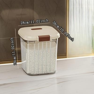 TEMU Large-capacity Airtight Storage Container For Pet Food, Transparent With Wheels, Moisture And Pest Resistant, Suitable For Home Use. Image