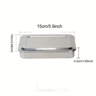 TEMU Stainless Steel Disinfection Tray Thickened With Lid And Handle For Equipment, Square Plate Manicure Disinfection Box Image