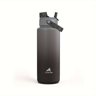 TEMU 1pc Powcan 40oz Insulated Stainless Steel Water Bottle, Leak-proof, Bpa-free, Drinks Cold For , 2-in-1 Straw & Spout Lid, Ideal For Sports, Gym, Travel & School Image