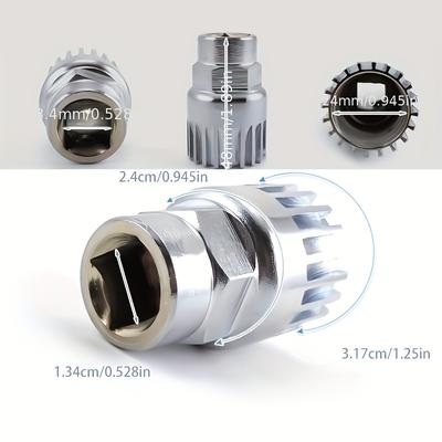 TEMU Easy-disassembly Bike Crank Removal Tool - 20t Wrench, Durable Iron Construction, Fit, Silvery Image