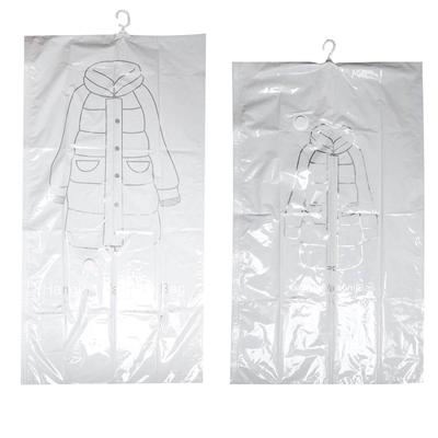 TEMU 6pcs Vacuum Storage Bags, Clear Plastic Hanging Bags For Down Jackets, Reusable Clothes Organizer, Space-saving Wardrobe Organizer, With A Hand Pump Included Image