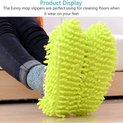TEMU Lamek Mop Shoes 3 Pairs Floor Wiper Lazy Slippers Cleaning Slippers Dust Mop Slippers Shoe Cover Mop With 15 Pairs Of Disposable Image
