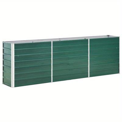 TEMU Garden Raised Bed Galvanized Steel 240x40x77cm Green Image