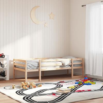 TEMU Children's Bed 90x200 Cm Solid Pine Wood, , Solid Pine Wood Frame, Fall Protection, Space-saving Storage Image