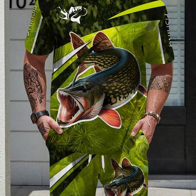 TEMU 3d Men's Short-sleeve And Shorts Set Image