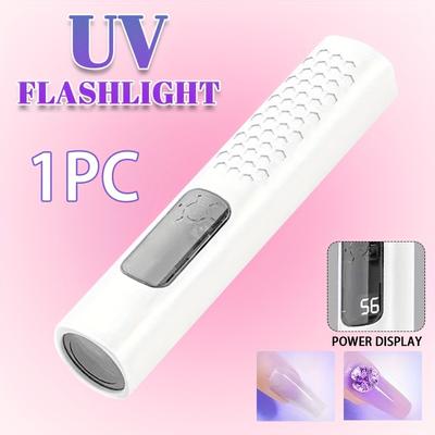 TEMU 1pc Nail Enhancement Handheld Lamp, Timing Setting (/), Easy To Carry, Usb Rechargeable, Power Display, For Home, Work Nail Polish Curing Tool Image