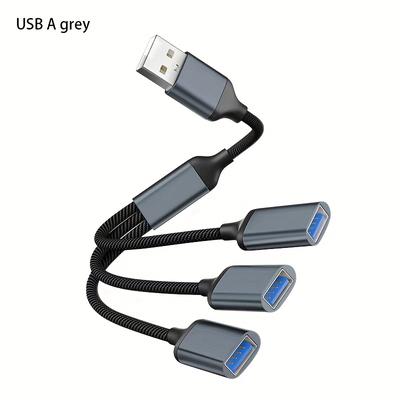 TEMU 3-in-1 , Multiport Adapter With Dual Usb-c & Usb-a Ports, Otg Converter For Laptop, - Transfer, , Compatible With Phones/tablets Image