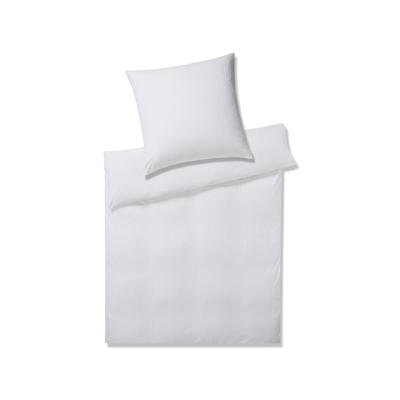 Elegante Mako-Satin Bettwäsche »Solid Stripe« Weiß 3507-00 Bettwäsche / 155x220 cm / 80x80 cm Image