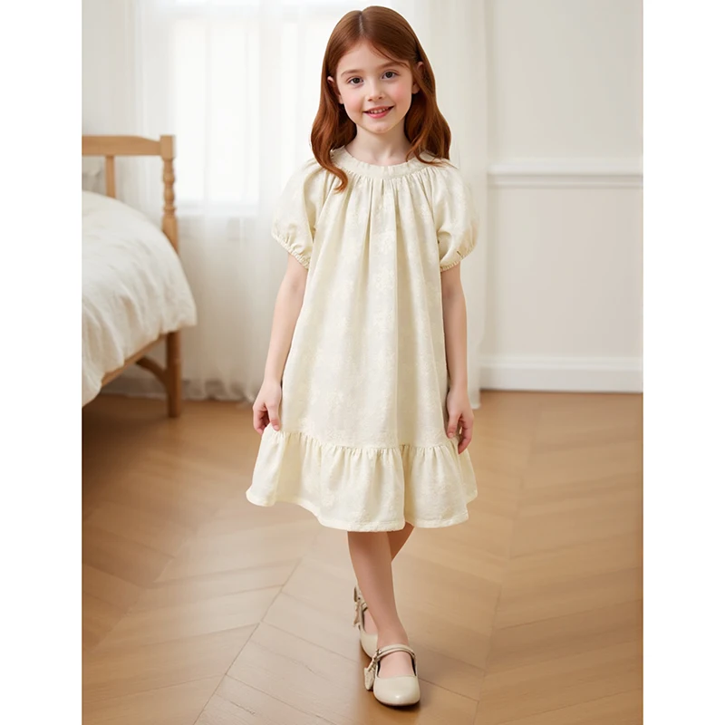 1-6Yrs Baby Prinzessin Kleid Sommer Mädchen Kleid Baumwolle Mädchen Kleid Blume Stickerei Spitze Mädchen Kleid Nette Mädchen Kleid Koreanischen Stil Image