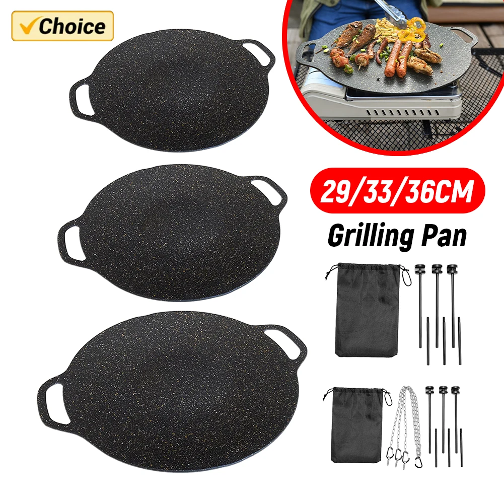 38 cm/36 cm/34 cm Öl Braten Backform Antihaft BBQ Grill Pfanne Mehrzweck für Outdoor Camping Küche Backformen Haushalts Werkzeuge Image