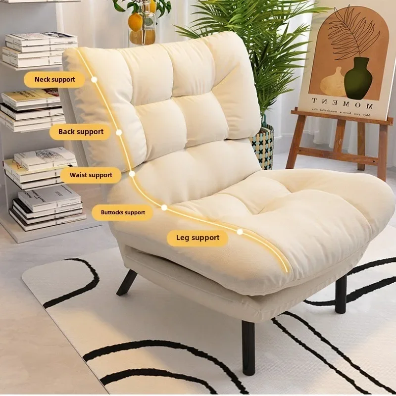 Faules Sofa, einzelner Loungesessel, Schlafzimmersitz, klappbarer Rückenlehnenstuhl, kann als Freizeit-Tatami verwendet werden Image