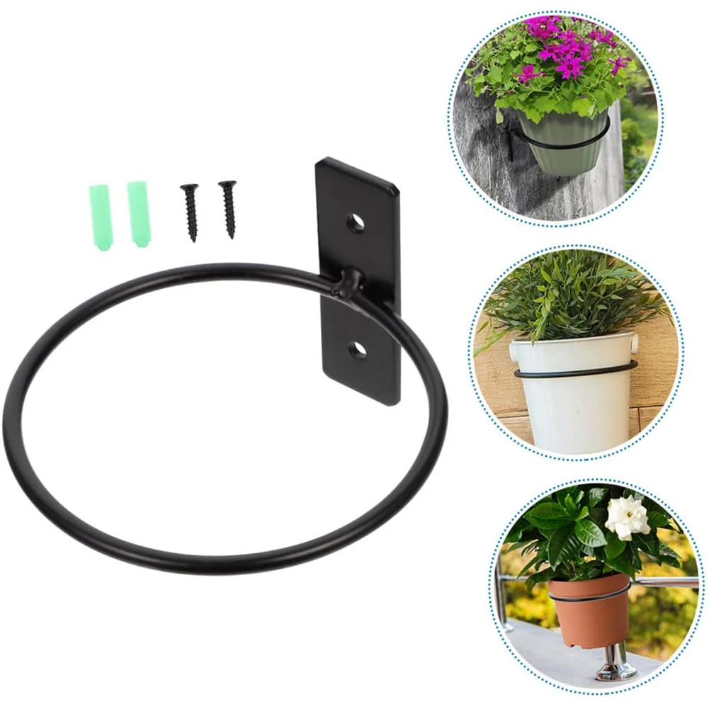 4/5/8in Wand Blumentopf Halter Ringe Wand Aufhänger Halterung Ringe Metall Blumentopf Ständer Garten dekorative Display Rack Image