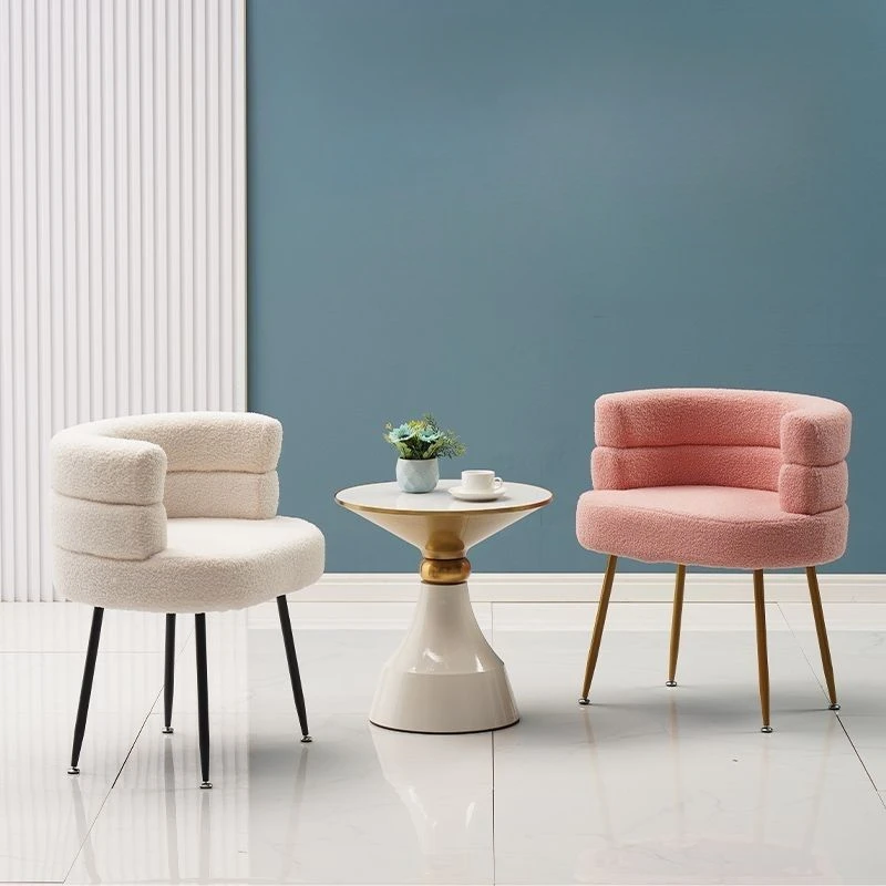 Nordic Chaise Lounge Einzigen Faul Sofa Stuhl Make-Up Stuhl Wolle Samt Schlafzimmer Wohnzimmer Garderobe Kommode Stühle Eitelkeit Stühle