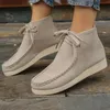 Frauen Keile Retro Weibliche Stiefeletten Herbst Trend Runde Kappe Plattform Booties Bequeme Schuhe