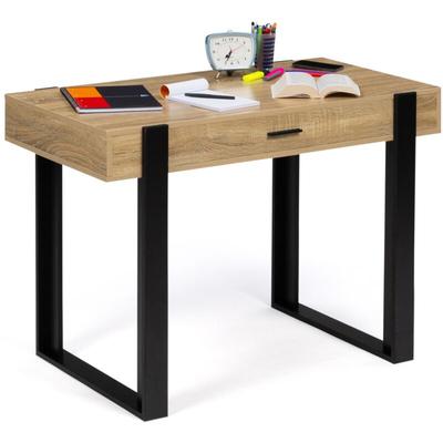 Schreibtisch 1 Schublade phoenix Holz und Schwarz Image