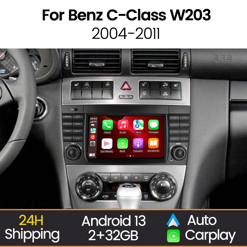 MEKEDE Android Auto Radio Stereo Für Mercedes Benz W203 W209 C180 C200 C220 C230 2005-2009 GPS Video Multimedia Carplay AUTO Image