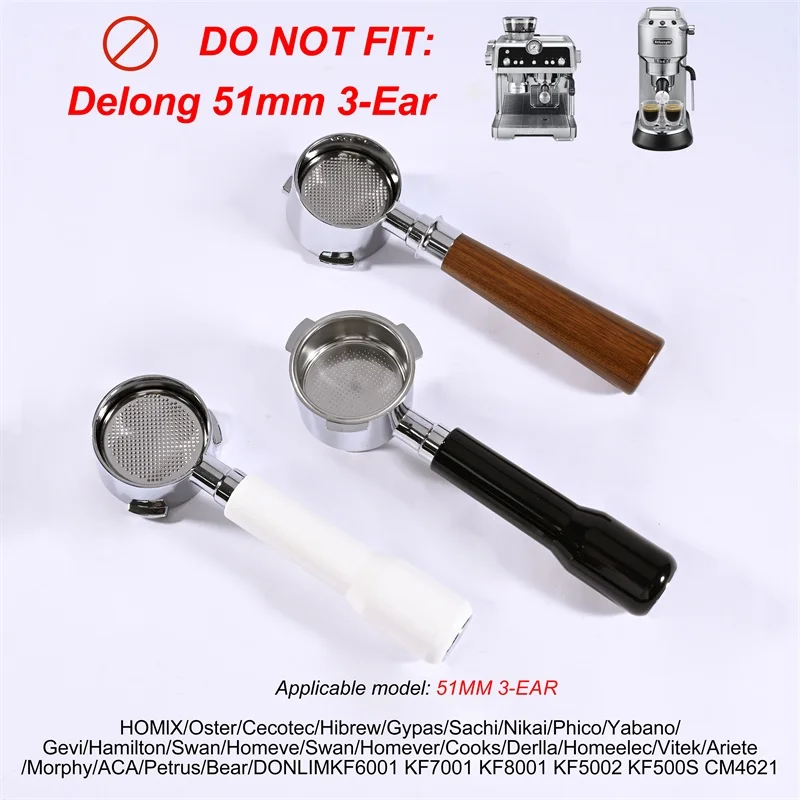 51 mm bodenloser Kaffee-Siebträger mit 2 Tassen Korb für Homix Hibrew h11 Oster Cecotec Phico Brayer br1101 Espressomaschine Image