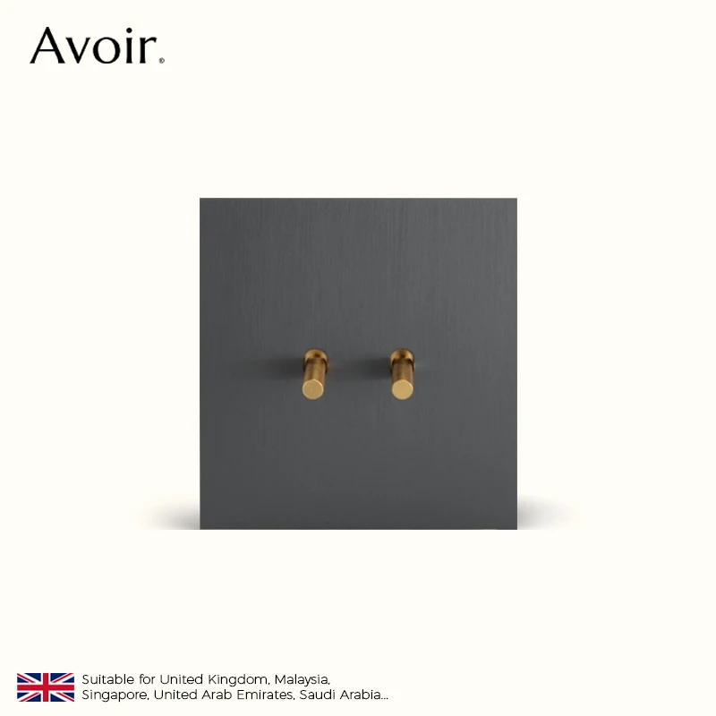 Avoir Grey Edelstahl Panel Gold Lever Kippschalter Wandleuchte Schalter Steckdosen und Schalter mit USB-Lade-Lichtschaltern knopf schalter steckdose lichtschalter wandpaneele elektrische steckdosen