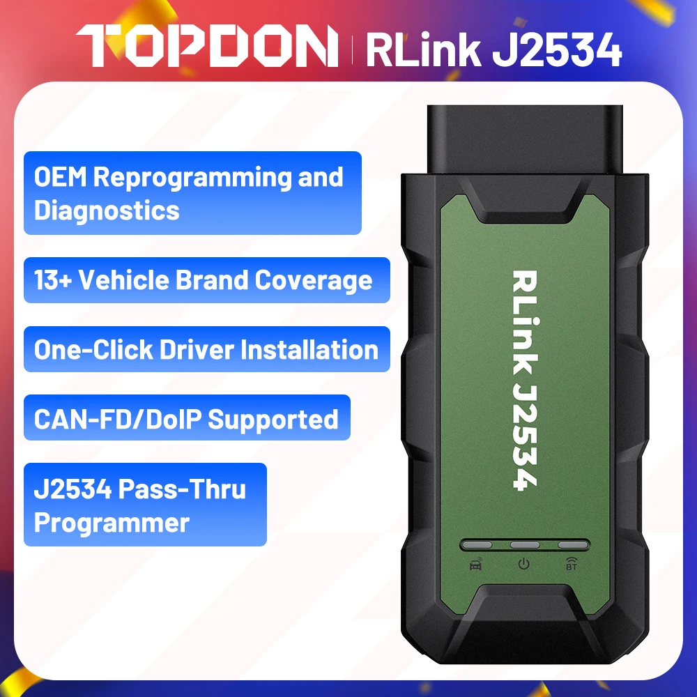 TOPDON RLink J2534 Pass-Thru Programmer OEM-Nachprogrammier- und Diagnosetool Enhanced J2534 VCI Image