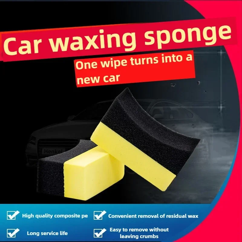 Car Wheel Hub Cleaning Brush Corner Wiping Curved Surface PE Waxing Beauty Tire Sponge Cleaning Car Wash Tool