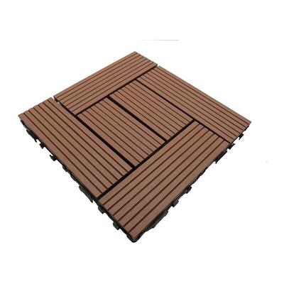 Klassische Terrassenfliesen aus Verbundholz, 30 x 30 cm – Farbe: Terrakotta, Dicke: 25 mm, Breite: Image