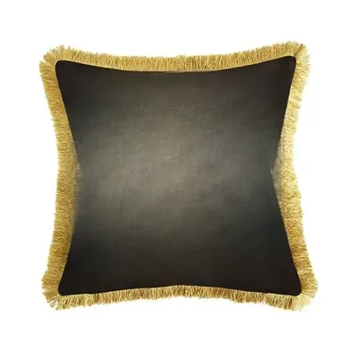 45 x 45 cm europäischer Luxus-Kissenbezug aus Samt mit Quasten, doppelseitig bedruckt, luxuriöser Image
