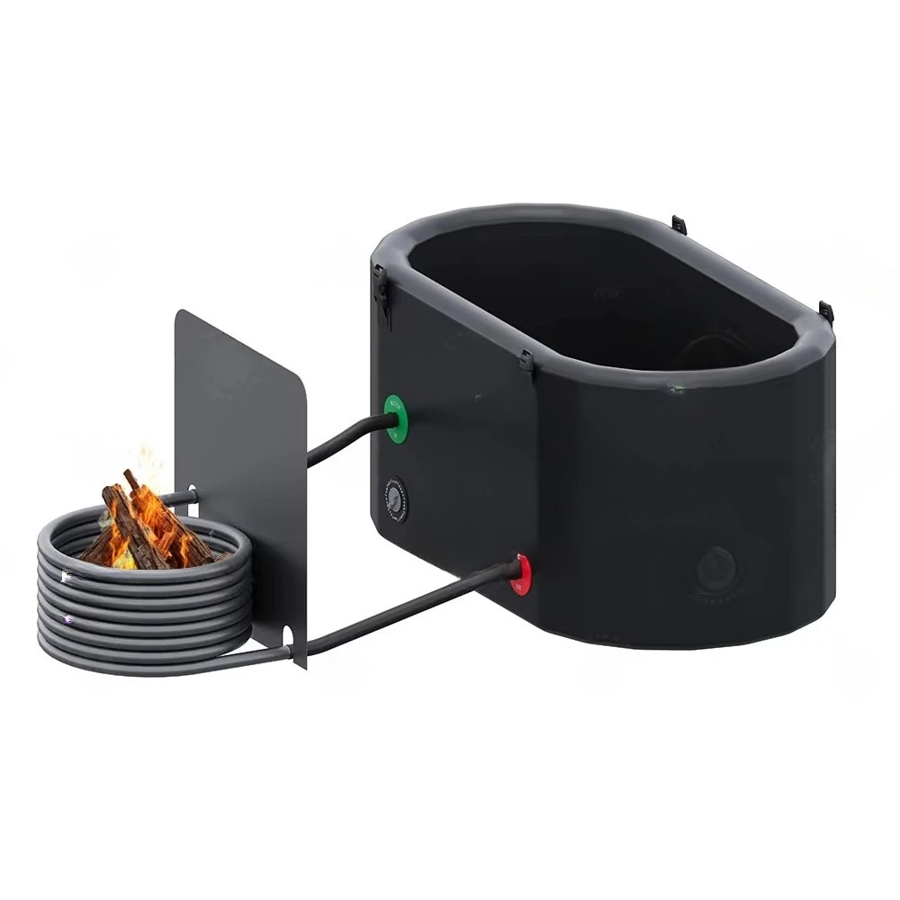 Whirlpool-Spulen-Set aus Holz für gefeuerte Whirlpools, Thermosphon-Whirlpool aus Holz, gebaut für den Außenbereich Image