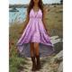 Per donna Abito Midi Abito a trapezio Abito Estivo Vacanza Casual Boho Uscire Spiaggia Vestibilità regolare Floreale Grafico Senza Maniche Scollo a V Blu Viola Verde Cachi Estate Primavera