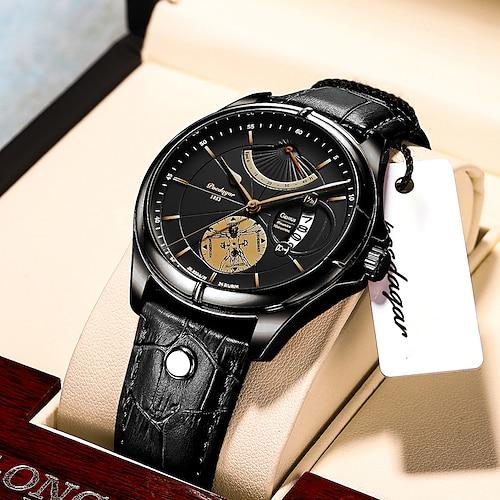 Herrenuhr Mode Top Luxus Sport Herren Armbanduhr wasserdicht leuchtend Leder Datum Quarzuhren