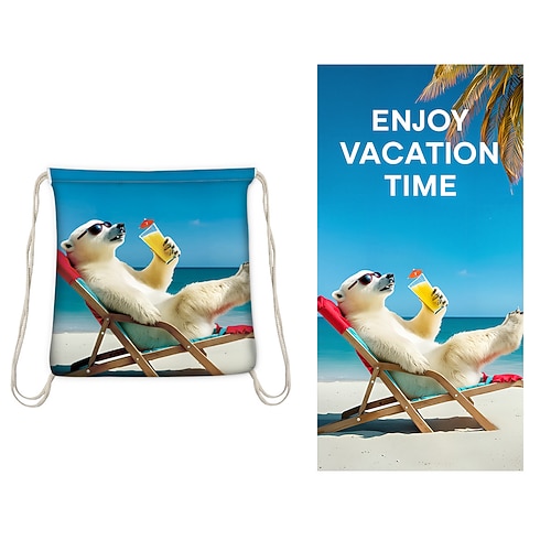 bedrucktes Strandtuch, leichte, schnelltrocknende, sandfreie Stranddecke, ideal für Reisen, Pool und den Einsatz im Freien Image