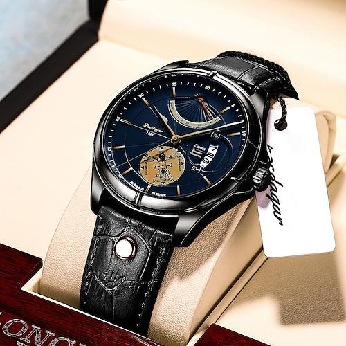 Herrenuhr Mode Top Luxus Sport Herren Armbanduhr wasserdicht leuchtend Leder Datum Quarzuhren