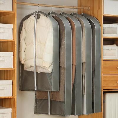 Kleidersack zum Aufhängen von Kleidung, staubdichte Kleiderhüllen aus PEVA, atmungsaktive, mottensichere Kleidersäcke zur Aufbewahrung im Schrank, transparenter Überzug für Oberhemden und Mäntel Image