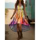 Per donna Abito Midi Abito a trapezio Abito Estivo Vacanza Casual Boho Uscire Spiaggia Vestibilità regolare Floreale Grafico Senza Maniche Scollo a V Blu Viola Arancione Verde Estate Primavera