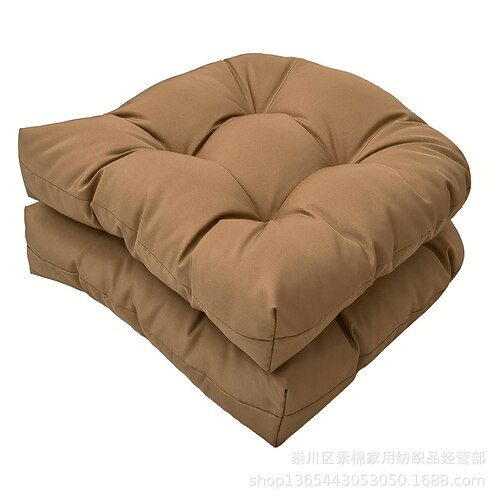Sitzkissen für Gartenstühle, wasserdicht, 2er-Set, 48,3 x 48,3 cm, U-förmige Terrassenstuhlkissen für Terrassenmöbel, Stühle, Heim- und Gartendekoration Image