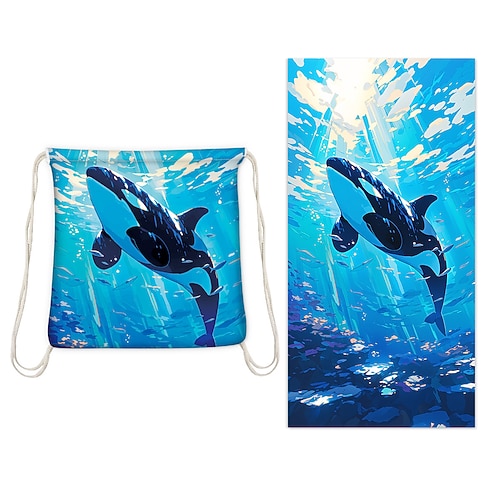 bedrucktes Strandtuch, leichte, schnelltrocknende, sandfreie Stranddecke, ideal für Reisen, Pool und den Einsatz im Freien Image