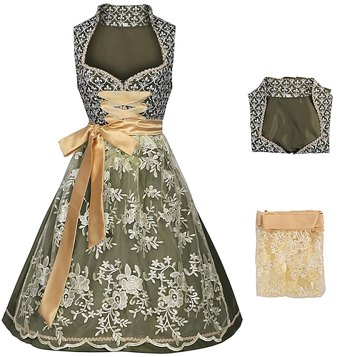 Oktoberfest Kleid Dienstmädchen Bayerisch Wiesn Damen Party Bier Festival Stoff im traditionellen Stil Ohne Bluse Image