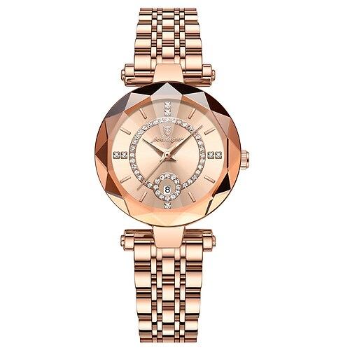 Damen Quarzuhr Armbanduhr Retro Vintage Luxus Strass Armbanduhr Wasserdicht Edelstahl Beobachten