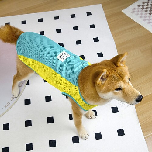 Hunde-Shirts, schnelltrocknende, weiche, dehnbare Haustier-T-Shirts mit reflektierendem Etikett, Tanktop, ärmellose Weste, Sonnenschutz, Hundekleidung für große Hunde Image