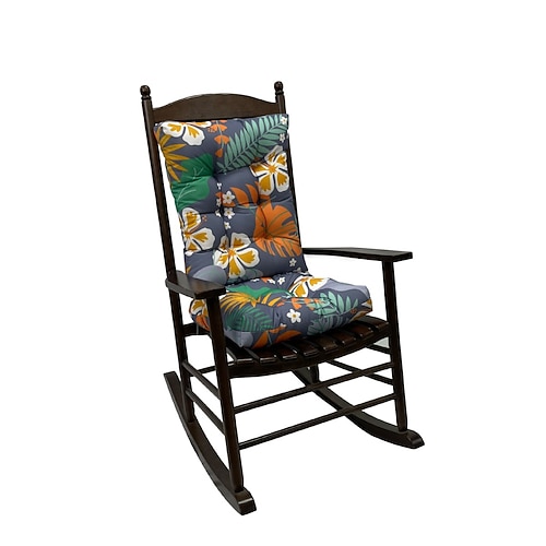 Set di cuscini per sedia a dondolo da interno/esterno, cuscini per sedia a dondolo trapuntati e resistenti all'acqua, comprensivi di cuscino per seduta cuscino per la schiena con lacci, cuscino per