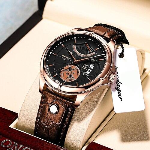 Herrenuhr Mode Top Luxus Sport Herren Armbanduhr wasserdicht leuchtend Leder Datum Quarzuhren