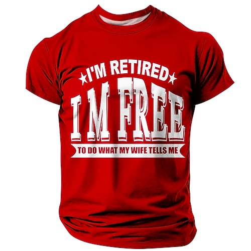 Herren Lustiges Rentner T-Shirt 'Ich Bin Im Ruhestand Ich Kann Tun Was Meine Frau Mir Sagt' Grafik-Shirt Geschenk - Lightinthebox.com/de