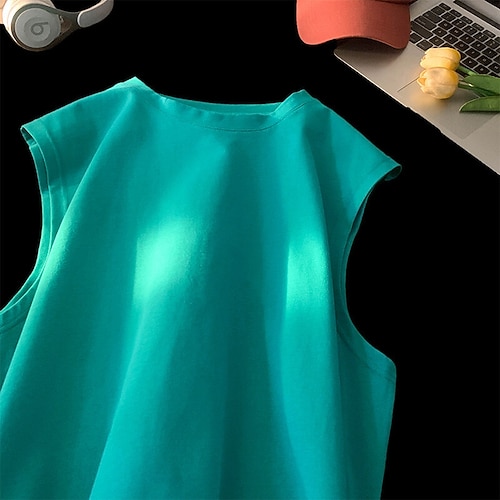 Herren Tank Top Weste Unterhemd Ärmelloses Shirt Ärmellos Rundhalsausschnitt Sommer Einfach Mode Designer Basic Klassisch Urlaub Straße Ausgehen Schwarz Weiß Rosa Top T-Shirt für Herren Image