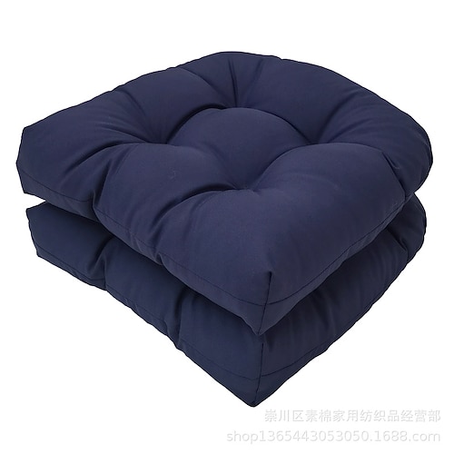 Sitzkissen für Gartenstühle, wasserdicht, 2er-Set, 48,3 x 48,3 cm, U-förmige Terrassenstuhlkissen für Terrassenmöbel, Stühle, Heim- und Gartendekoration Image