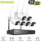 Kit Videosorveglianza WiFi 8CH con 6 Wireless Telecamera ip 3MP Intelligenti Microfono Sistema di